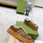 Giày Gucci GG Sneaker Brown leather họa tiết Orignal GG canvas Like Auth
