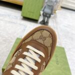 Giày Gucci GG Sneaker Brown leather họa tiết Orignal GG canvas Like Auth