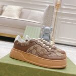 Giày Gucci GG Sneaker Brown leather họa tiết Orignal GG canvas Like Auth