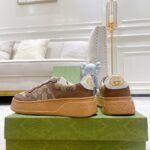 Giày Gucci GG Sneaker Brown leather họa tiết Orignal GG canvas Like Auth