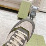 Giày Gucci GG Sneaker Green Grey Leather họa tiết GG Supreme Canvas Like Auth