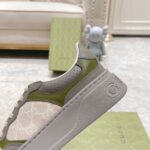 Giày Gucci GG Sneaker Green Grey Leather họa tiết GG Supreme Canvas Like Auth