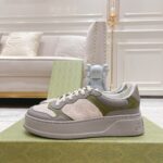 Giày Gucci GG Sneaker Green Grey Leather họa tiết GG Supreme Canvas Like Auth