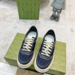Giày Gucci GG Sneaker Grey Leather họa tiết GG Canvas Like Auth