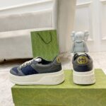 Giày Gucci GG Sneaker Grey Leather họa tiết GG Canvas Like Auth