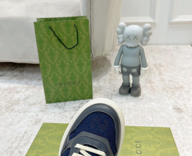 Giày Gucci GG Sneaker Grey Leather họa tiết GG Canvas Like Auth