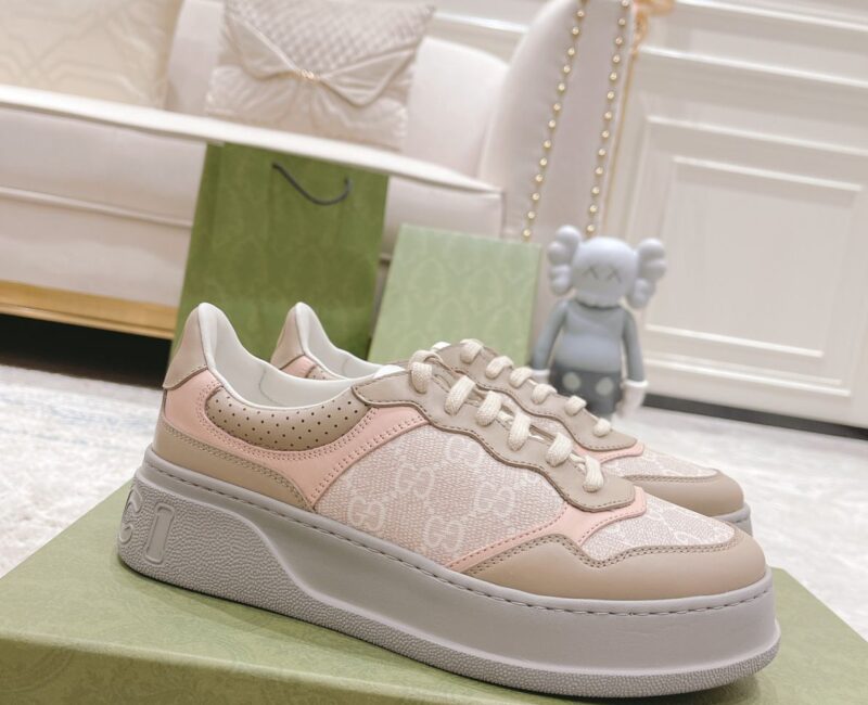 Giày Gucci GG Sneaker Oatmeal Light Pink GG Supreme (Women's) Like Auth