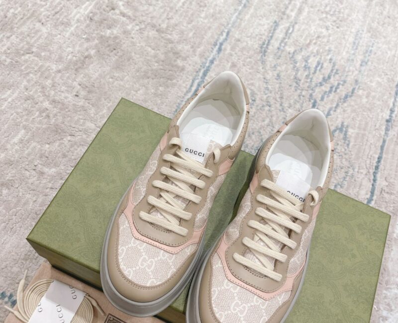 Giày Gucci GG Sneaker Oatmeal Light Pink GG Supreme (Women's) Like Auth