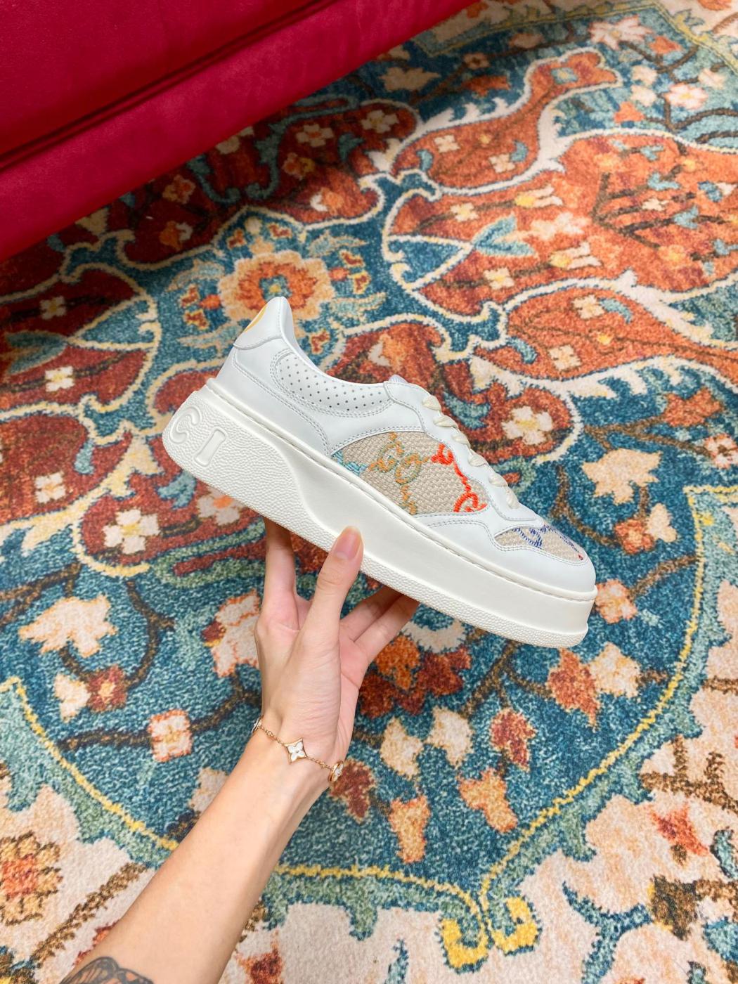Giày Gucci GG Sneaker Multicolor Embroidered Like Auth