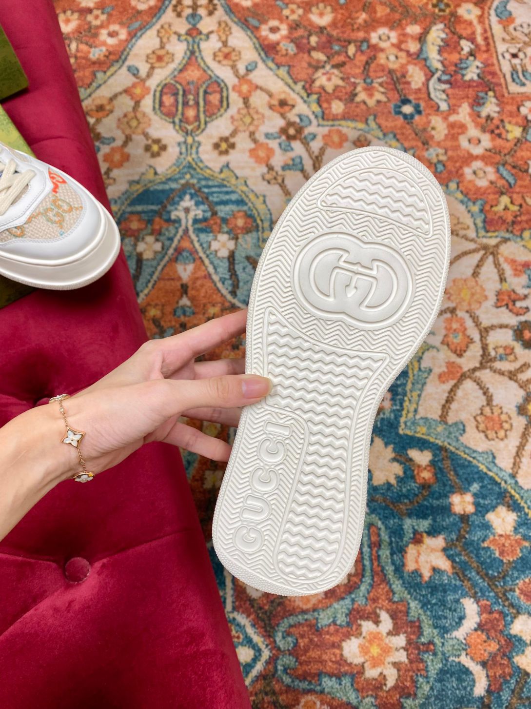 Giày Gucci GG Sneaker Multicolor Embroidered Like Auth