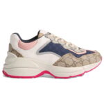 Giày Gucci GG Rhyton sneaker Pink leather and GG Canvas