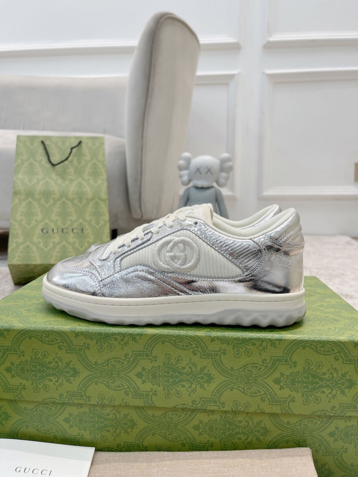 Giày Gucci MAC80 Sneaker Silver and White Like Auth