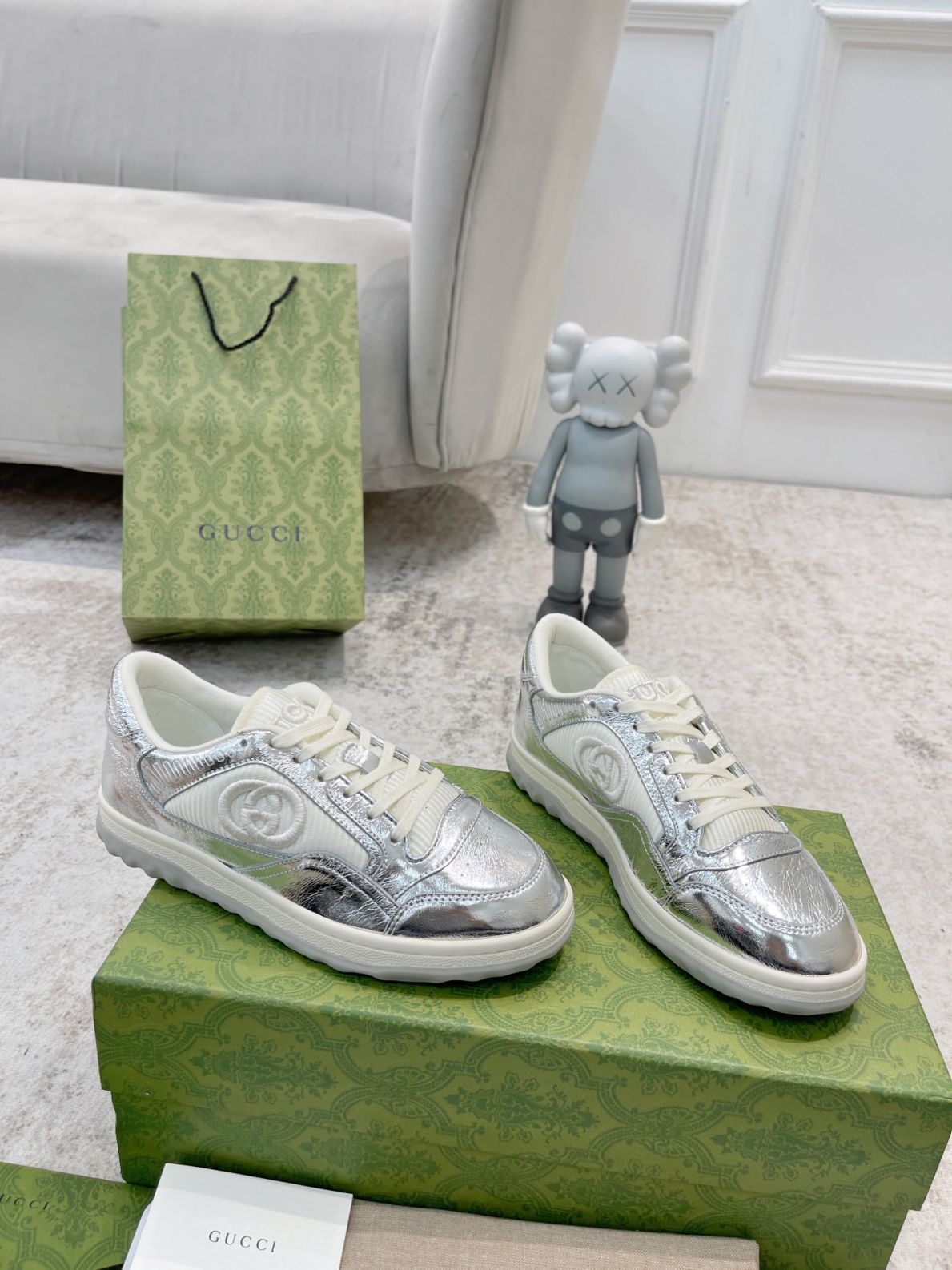 Giày Gucci MAC80 Sneaker Silver and White Like Auth