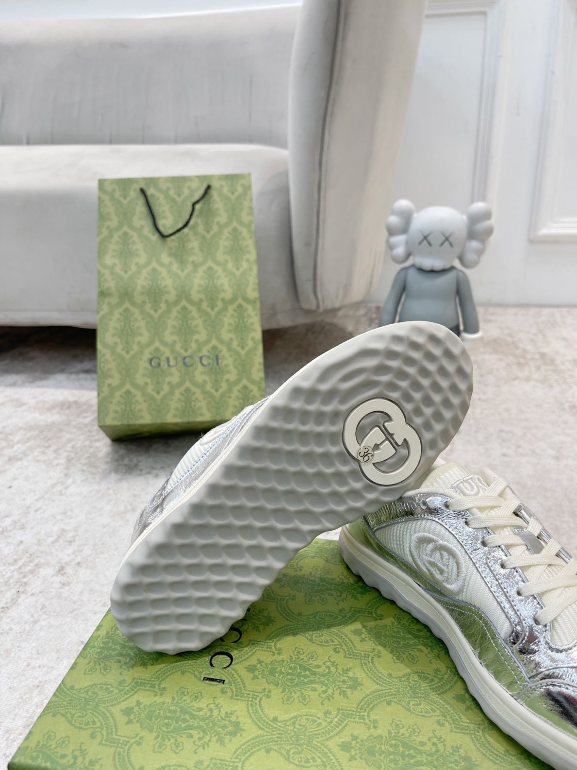 Giày Gucci MAC80 Sneaker Silver and White Like Auth