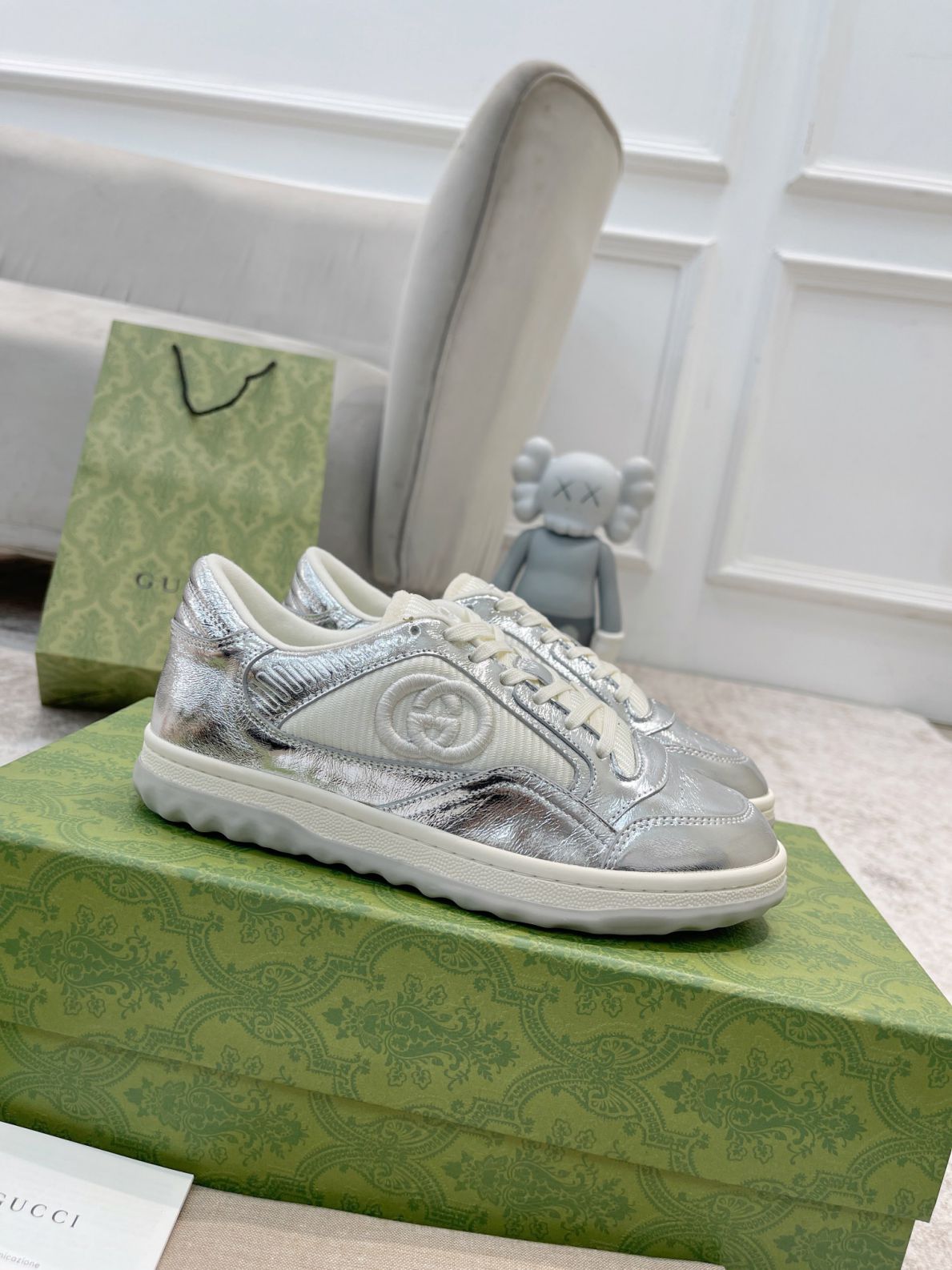 Giày Gucci MAC80 Sneaker Silver and White Like Auth