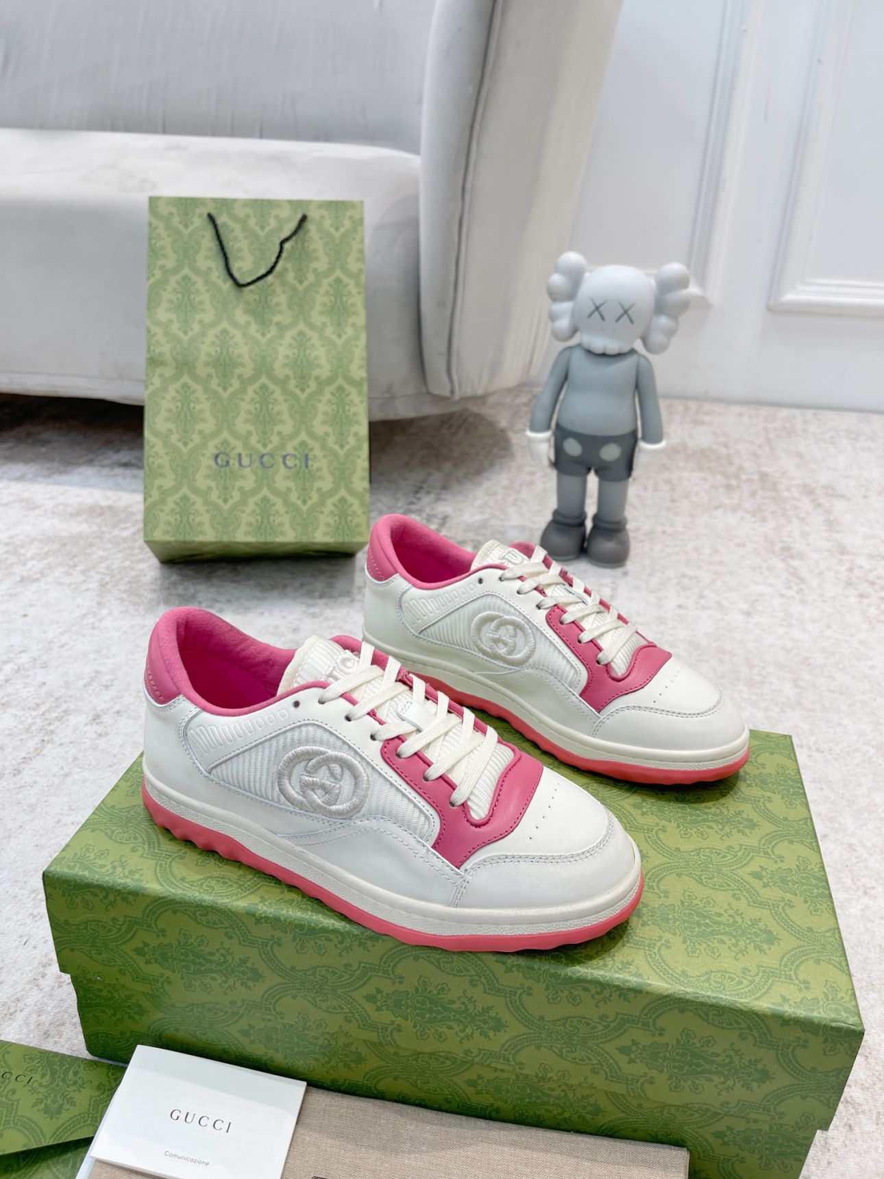 Giày Gucci MAC80 Sneaker White and Pink Like Auth