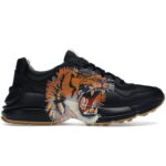 Giày Gucci Rhyton Tiger Print Black Đen Leather