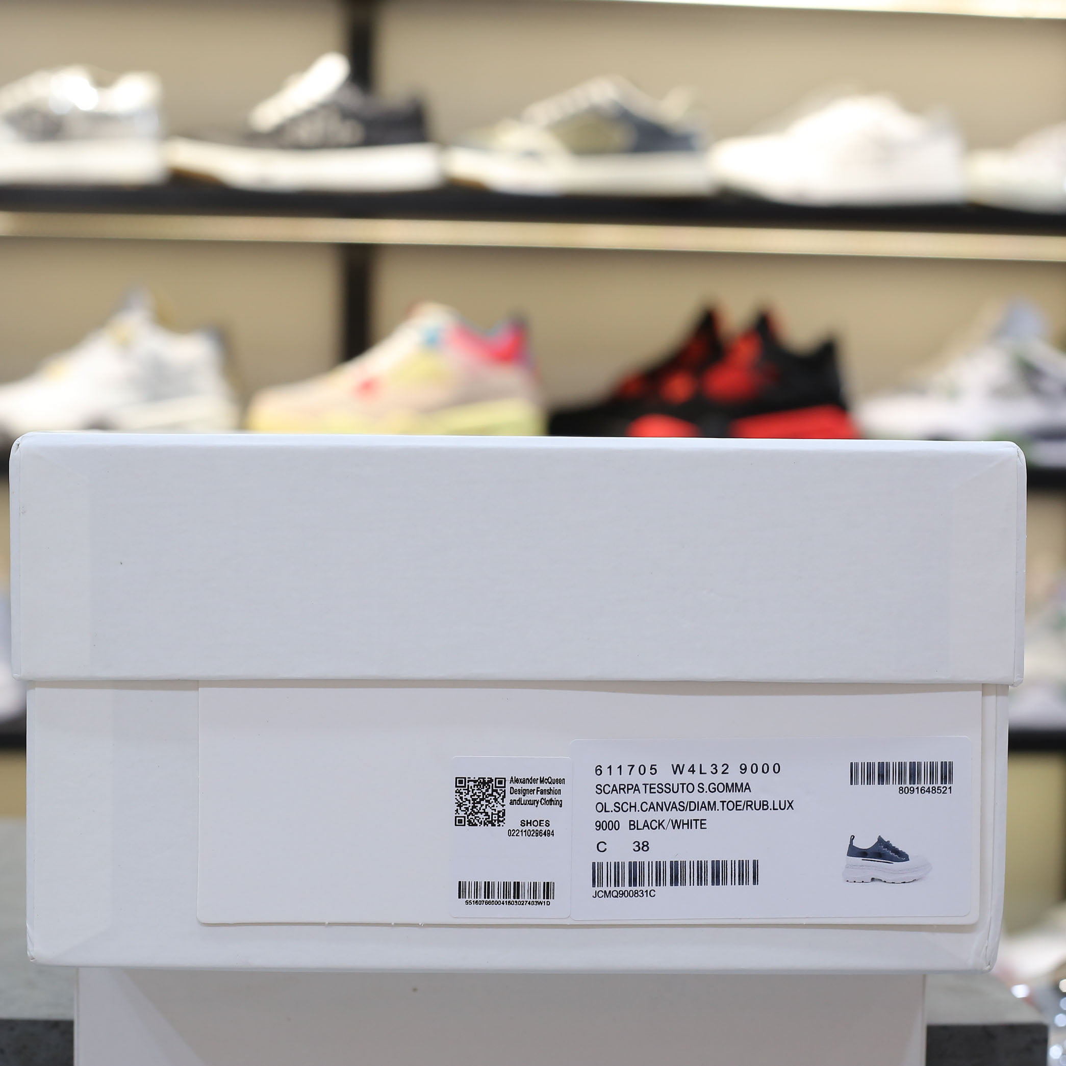 McQueen Tread Slick Low Top Black White Canvas