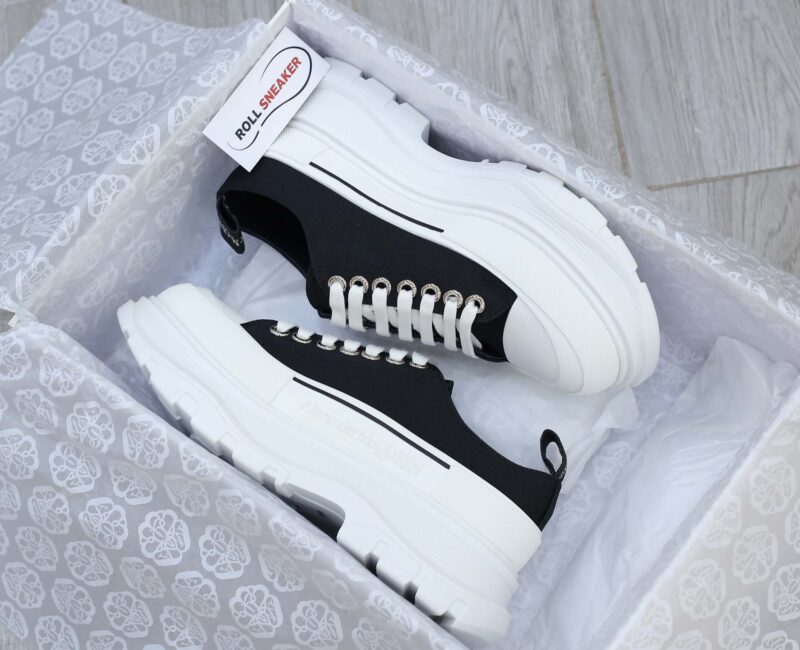 McQueen Tread Slick Low Top Black White Canvas