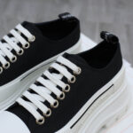 McQueen Tread Slick Low Top Black White Canvas