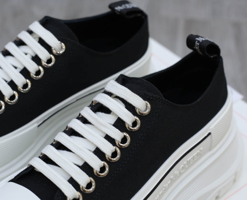 McQueen Tread Slick Low Top Black White Canvas