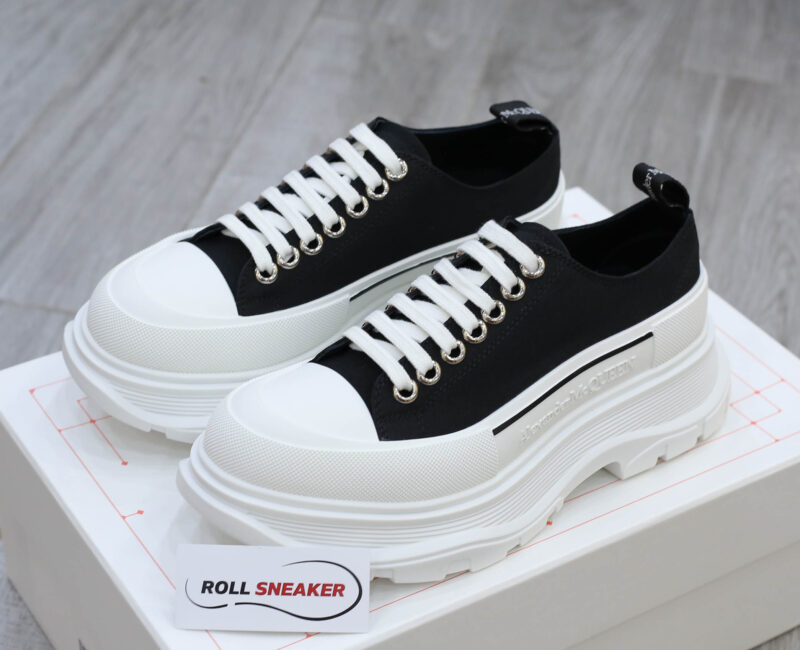 McQueen Tread Slick Low Top Black White Canvas