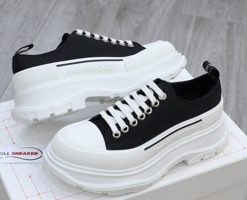 McQueen Tread Slick Low Top Black White Canvas