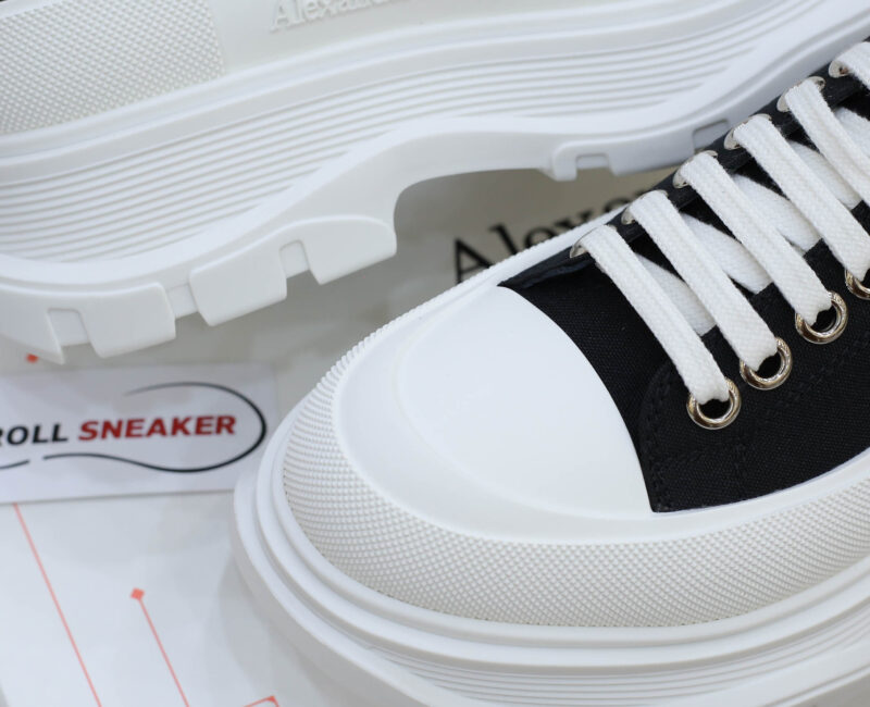 McQueen Tread Slick Low Top Black White Canvas