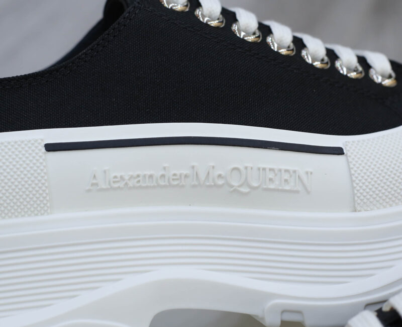 McQueen Tread Slick Low Top Black White Canvas