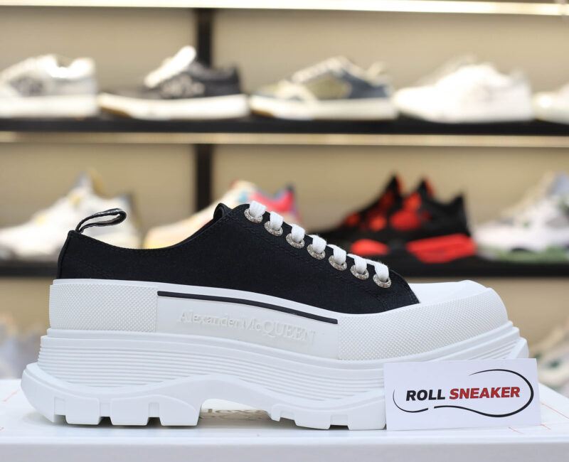McQueen Tread Slick Low Top Black White Canvas