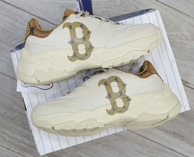 Giày MLB BigBall Chunky Diamond Monogram Boston Red Sox D.Beige