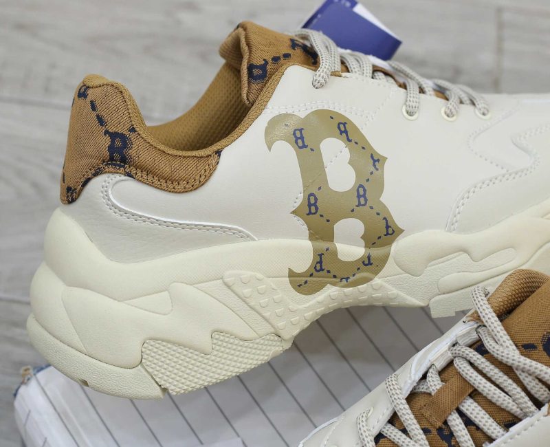 Giày MLB BigBall Chunky Diamond Monogram Boston Red Sox D.Beige