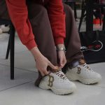 Onfeet Giày MLB BigBall Chunky Diamond Monogram Boston Red Sox D.Beige