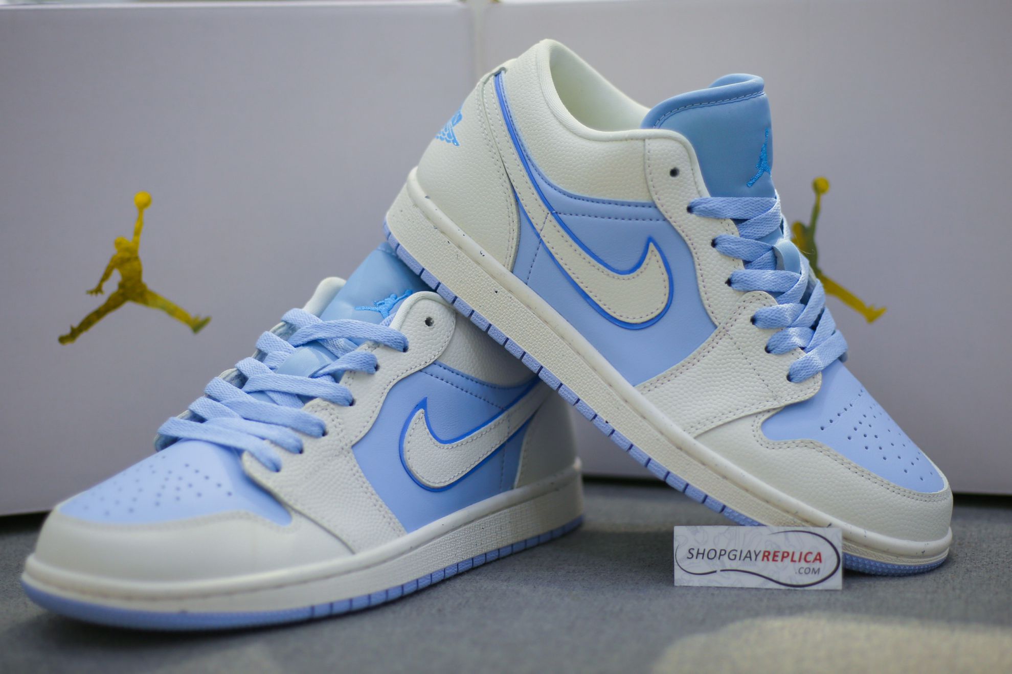 Giày Nike Air Jordan 1 Low ‘Ice Blue’ Like Auth
