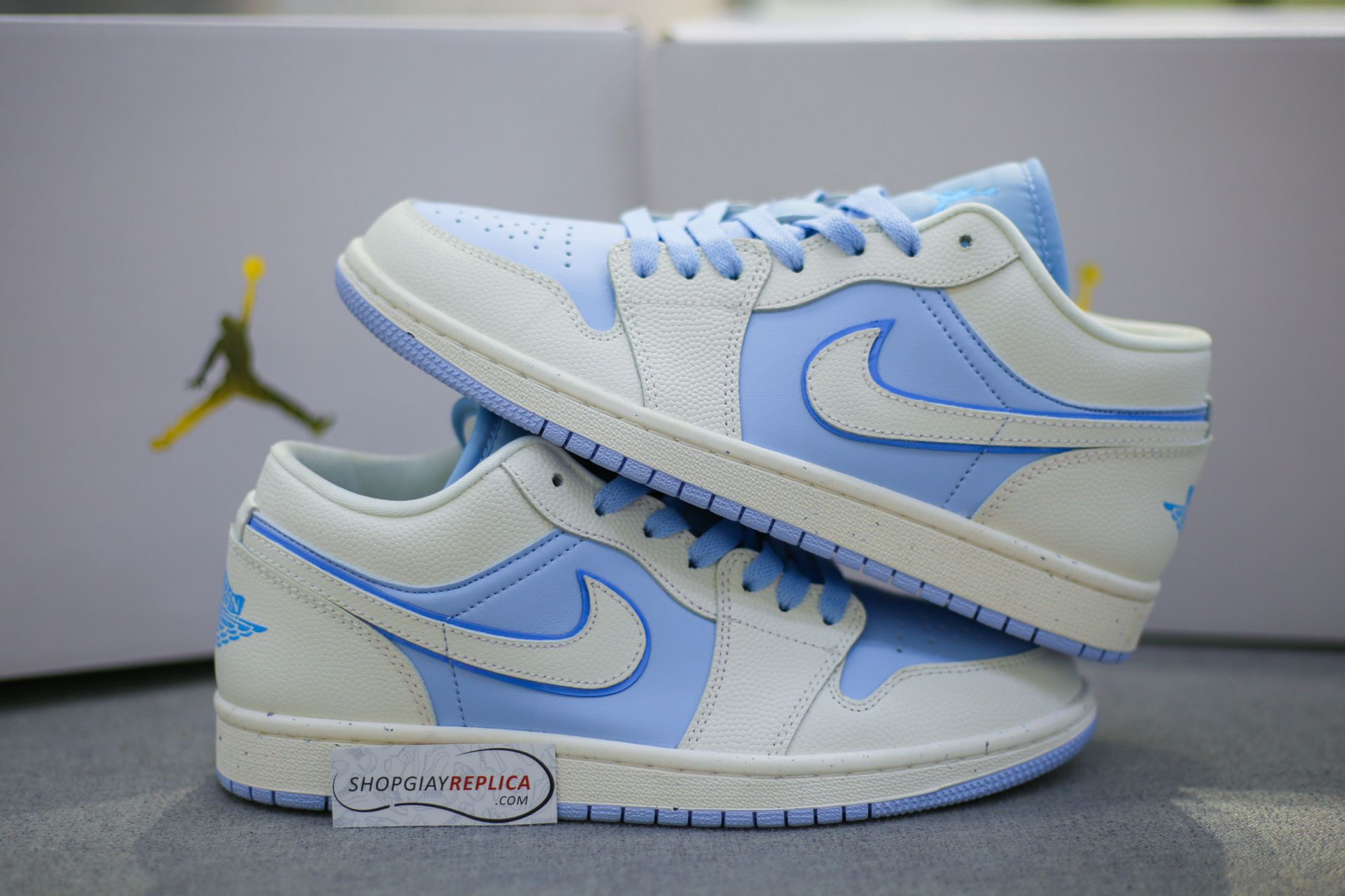 Giày Nike Air Jordan 1 Low ‘Ice Blue’ Like Auth