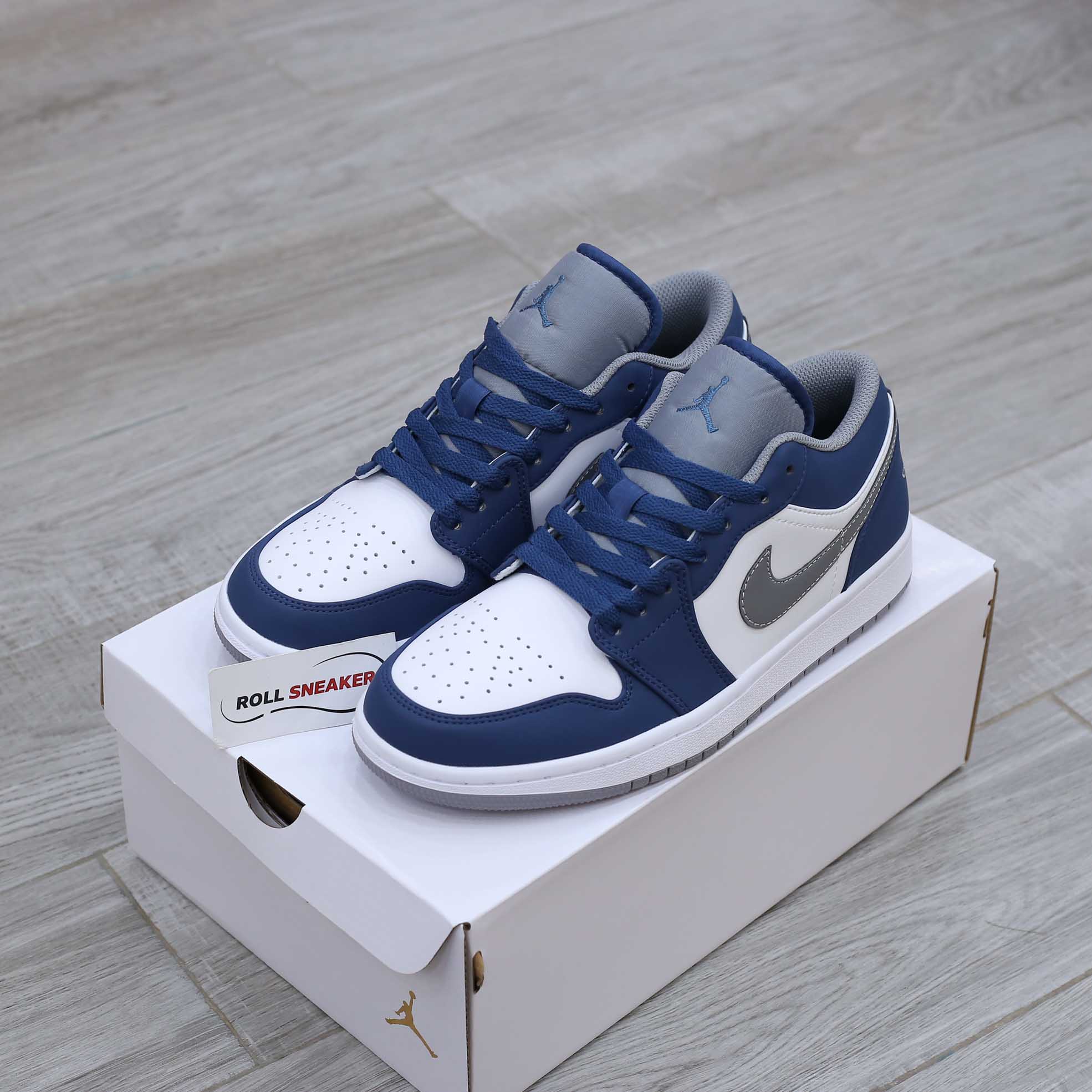 Giày Nike Air Jordan 1 Low ‘True Blue Cement’ Like Auth