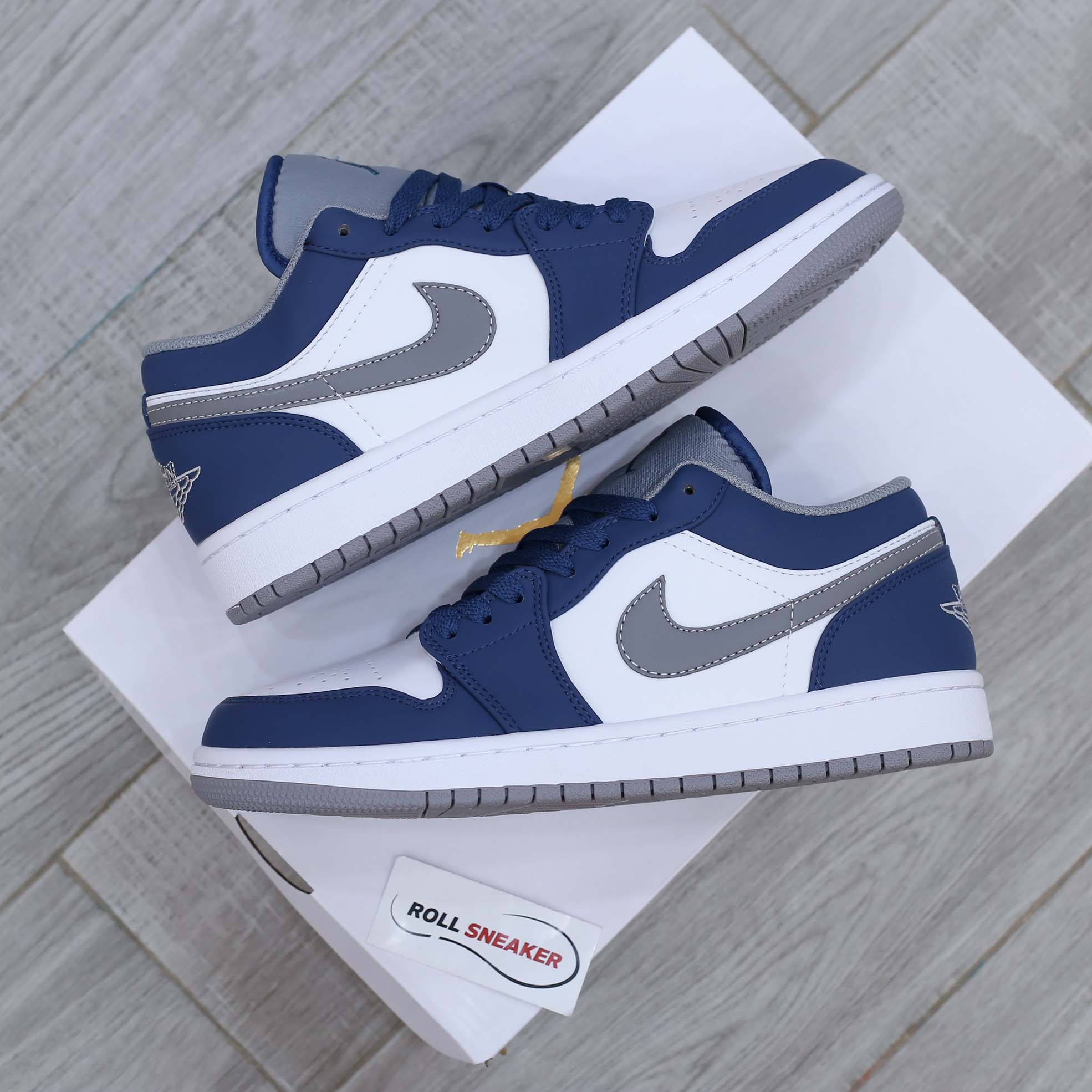 Giày Nike Air Jordan 1 Low ‘True Blue Cement’ Like Auth