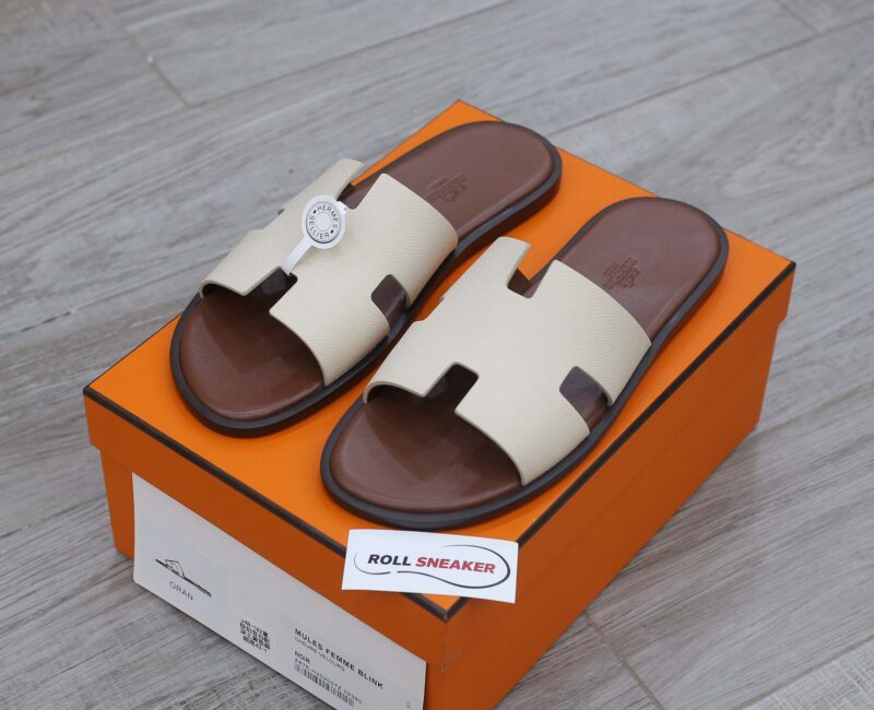 Dép Hermes Blanc Gomme da Epsom Lót Đế Đỏ Mận Best Quality