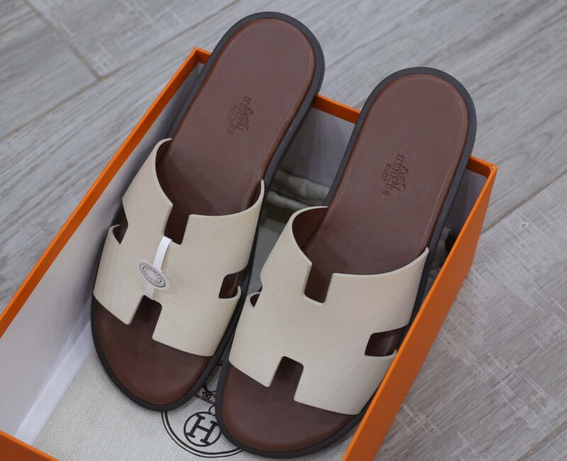 Dép Hermes Blanc Gomme da Epsom Lót Đế Đỏ Mận Best Quality