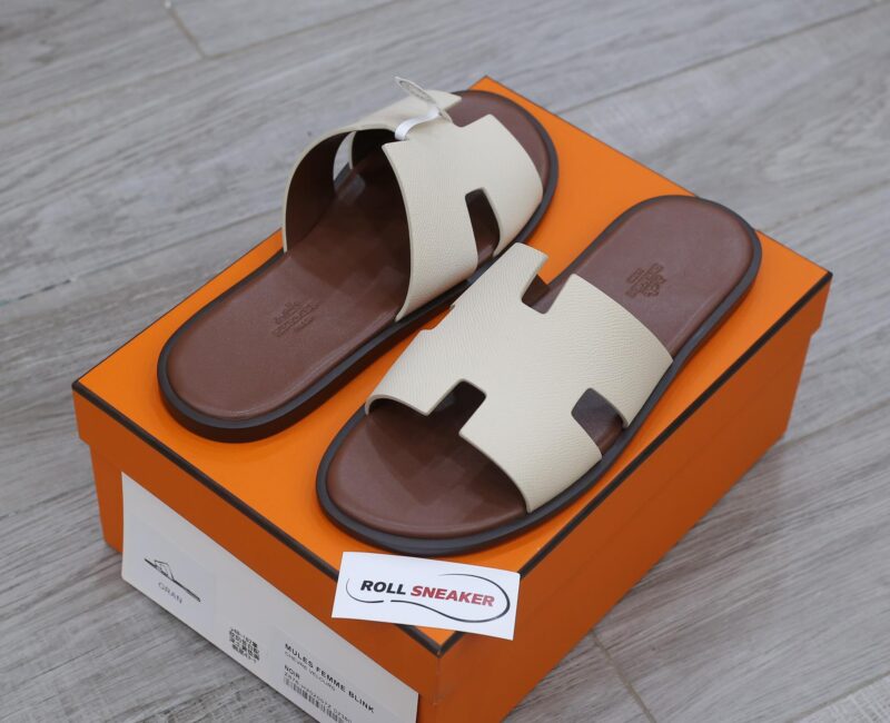 Dép Hermes Blanc Gomme da Epsom Lót Đế Đỏ Mận Best Quality