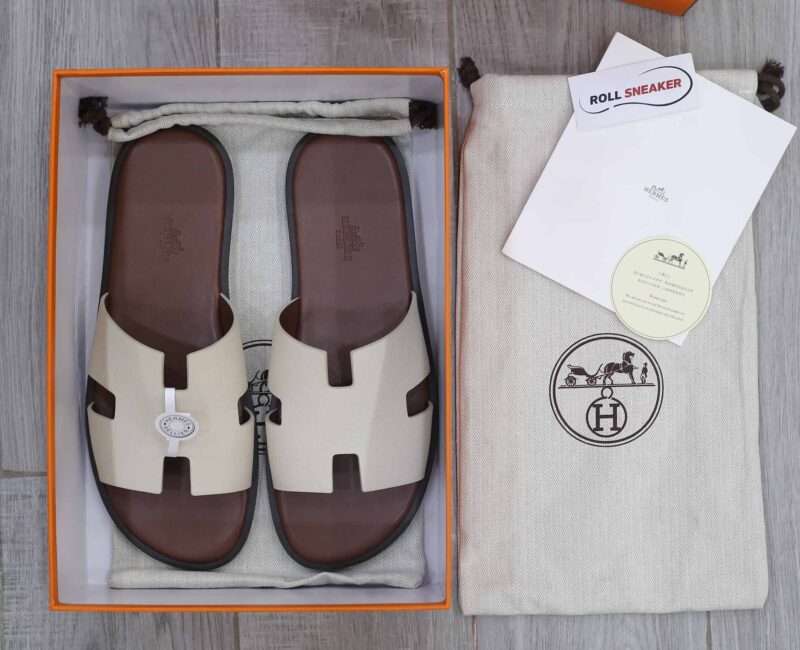 Dép Hermes Blanc Gomme da Epsom Lót Đế Đỏ Mận Best Quality