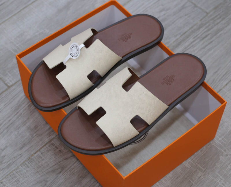 Dép Hermes Blanc Gomme da Epsom Lót Đế Đỏ Mận Best Quality