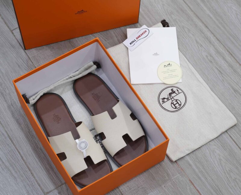 Dép Hermes Blanc Gomme da Epsom Lót Đế Đỏ Mận Best Quality