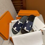 Dép Hermes da Epsom Đen Đế Nâu Like Auth