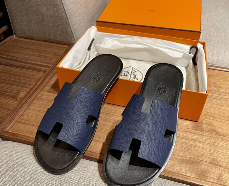 Dép Hermes da Epsom Đen Đế Nâu Like Auth