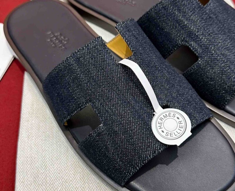Dép Hermes Izmir Xanh Bleu Brut Da Denim Best Quality