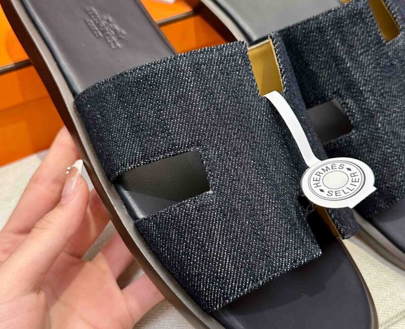 Dép Hermes Izmir Xanh Bleu Brut Da Denim Best Quality