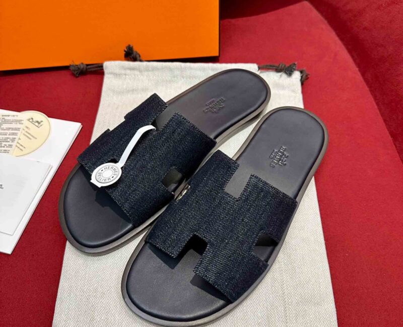 Dép Hermes Izmir Xanh Bleu Brut Da Denim Best Quality