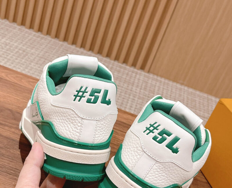 Giày Louis Vuitton Lv Trainer #54 Signature Green White Best Quality
