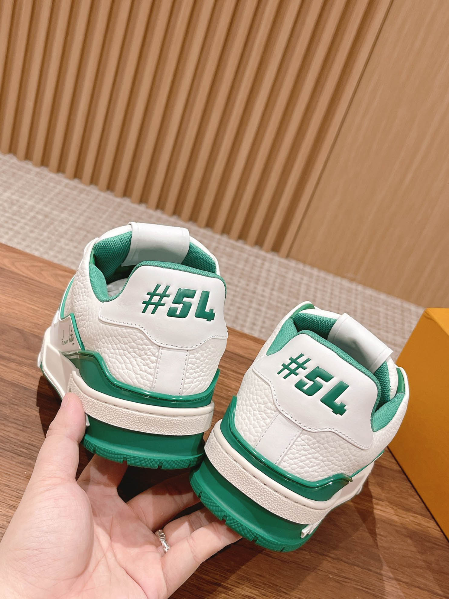 Giày Louis Vuitton Lv Trainer #54 Signature Green White Best Quality